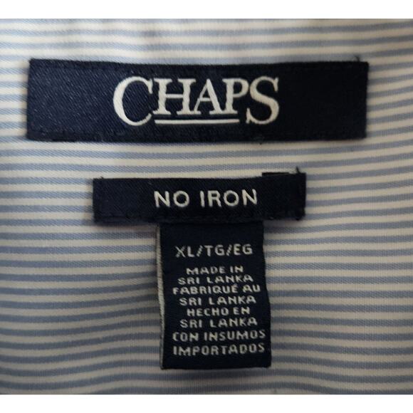 CHAPS by Ralph Lauren Women XL Plaid Striped Contrast Cuff Button Up No Iron 44" - Picture 3 of 8